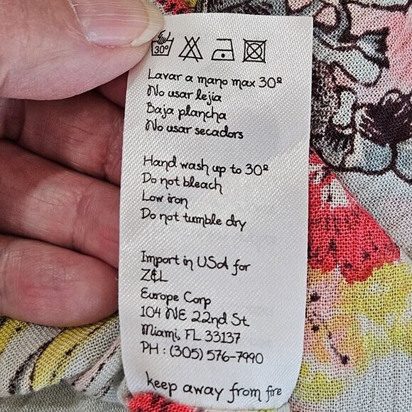 Z & L Floral Boho Tunic Caftan Top Dress Coverup S or Medium Lightweight Green - Picture 9 of 11